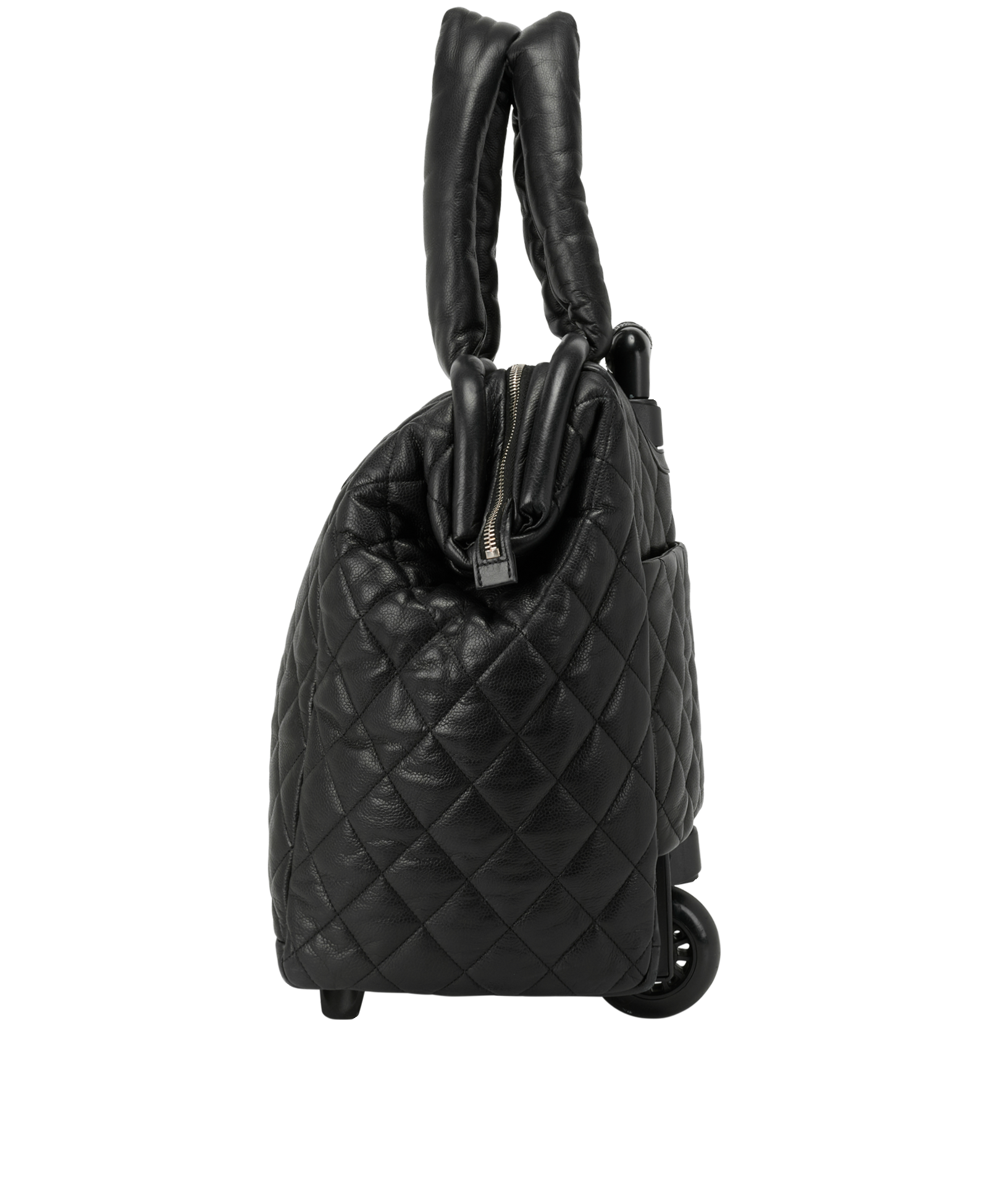 Coco Cocoon Trolley Bag, &pound;3,100, Handbags, Black, Caviar, Bottom view